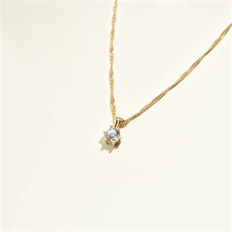 Molly Ellen 24K Gold Plated Zirconia Singapore Necklace.